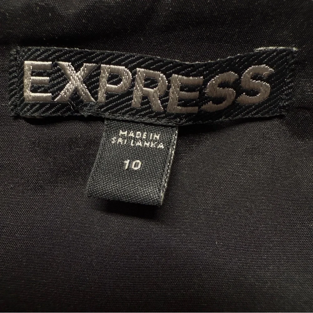 Express Textured Black/White Hip Pleat Detail Pencil Skirt 22